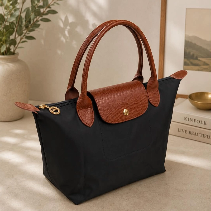 Designer-inspired Le Pliage Tote Black Bag