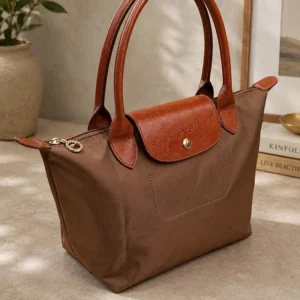 Designer-inspired Le Pliage Tote Brown Bag