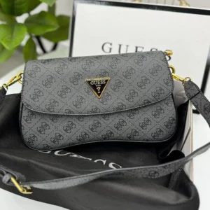 Designer-inspired Noelle Baguette Signature Shoulder Grey Bag