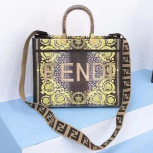 Designer-inspired Roma x Versace Sunshine Leather Tote Multicolour Bag