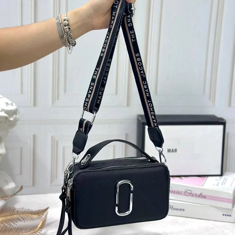 Designer-inspired MJ Snapshot Camera Crossbody Black Bag
