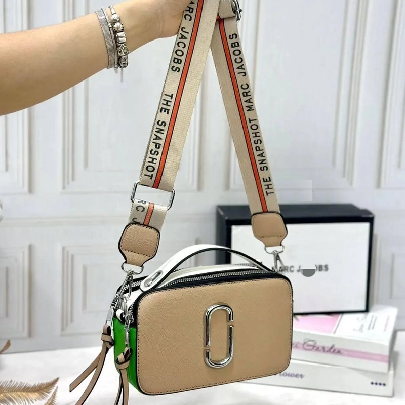 Designer-inspired MJ Snapshot Camera Crossbody Brown Bag
