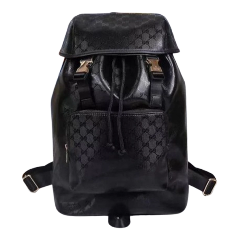 Designer-inspired Monogram Signature Black Backpack
