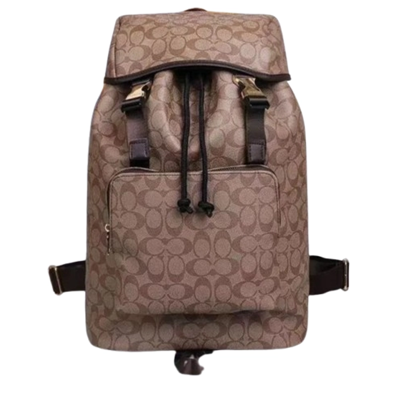 Designer-inspired Monogram Signature Brown Backpack