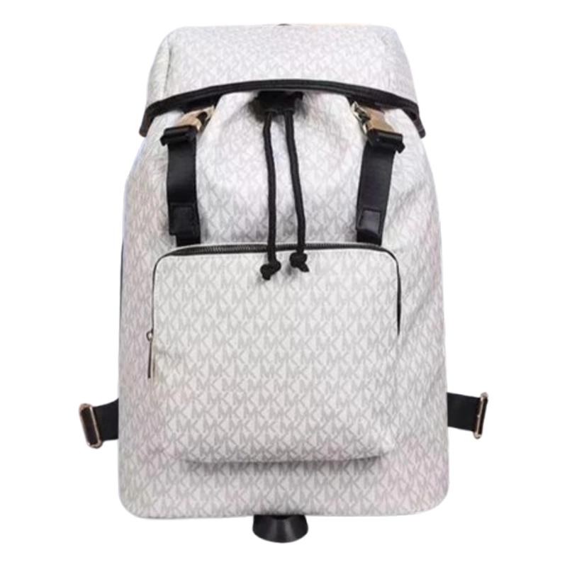 Designer-inspired Monogram Signature White Backpack
