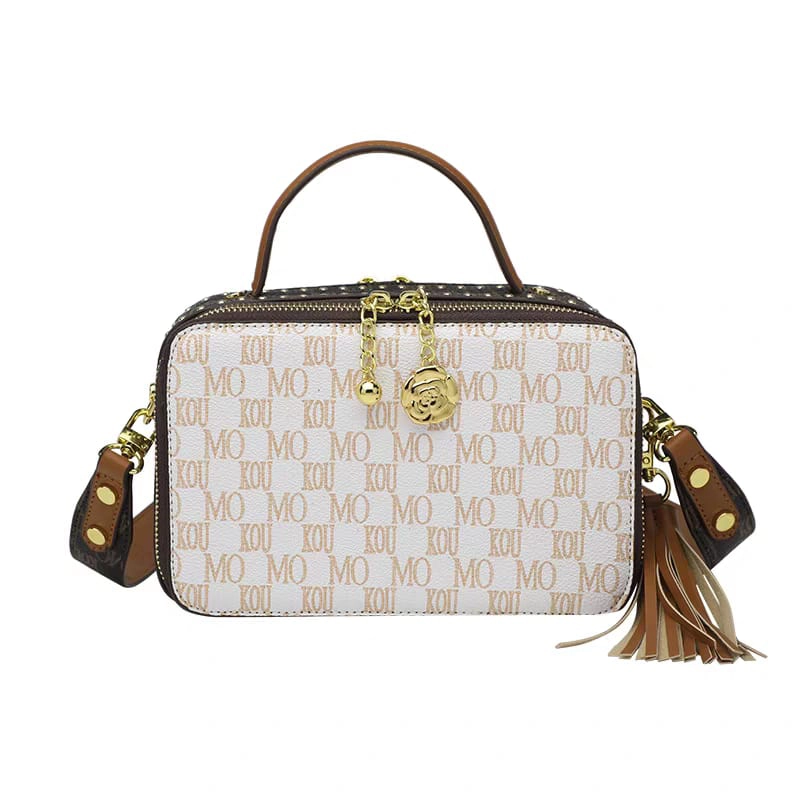 Female Rectangle Crossbody Box White Bag