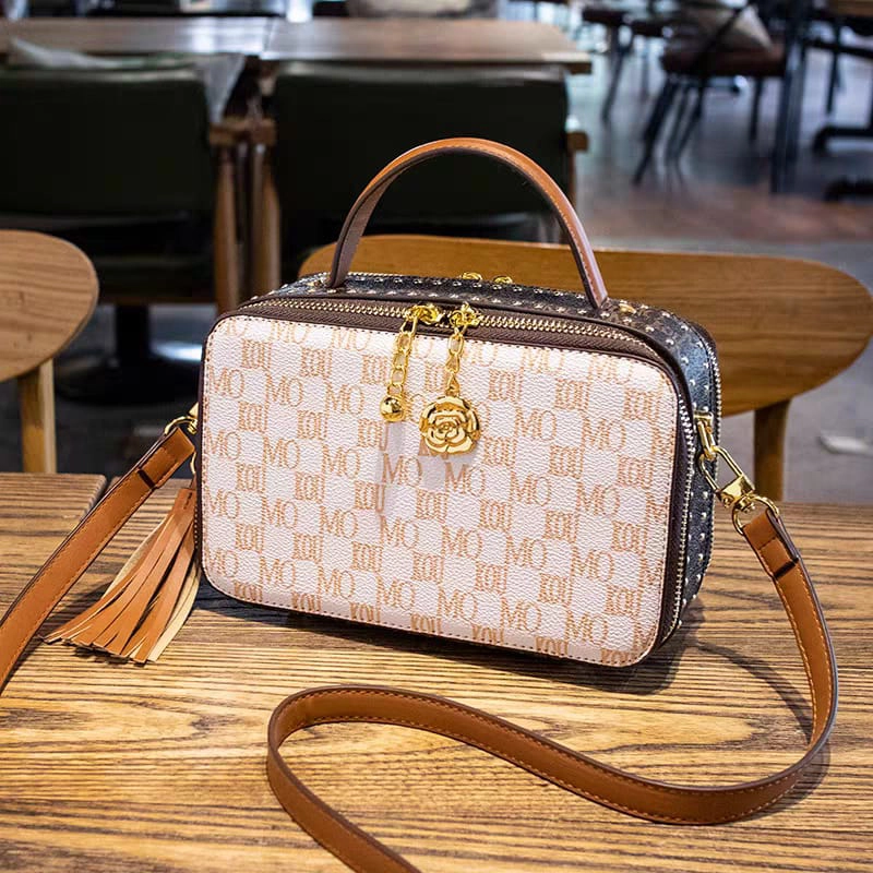 Female Rectangle Crossbody Box White Bag