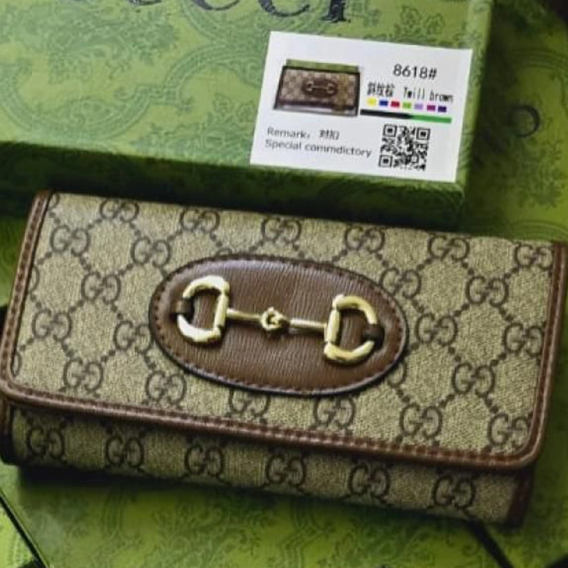 High End GG Supreme Horsebit 1955 Beige Brown Wallet