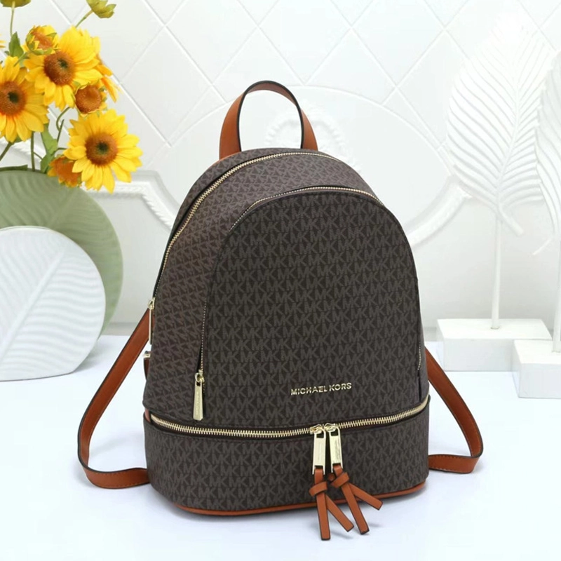 Premium Imported Rhea Medium Signature Logo Coffee Backpack