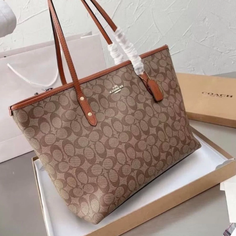 Premium Imported Signature Large City Tote Khaki Tan Bag