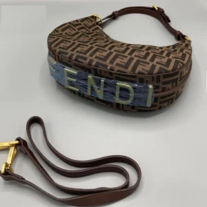 Premium Quality Fendigraphy FF Hobo Shoulder Coffee Brown Bag
