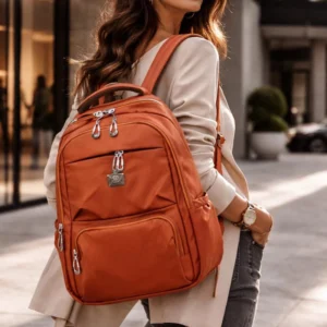 School College Orange Backpack Trendy Casual Backpack for Women