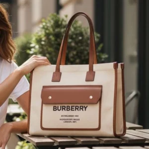 Designer-inspired Freya Medium Tote Natural Brown Bag