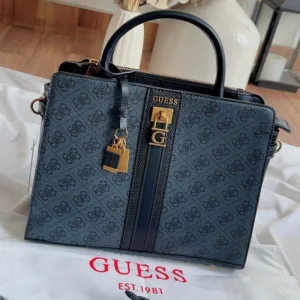 Designer-inspired Ginevra Logo Elite Society Signature Satchel Blue Bag