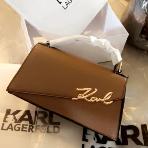 Designer-inspired K Signature Crossbody Brown Bag