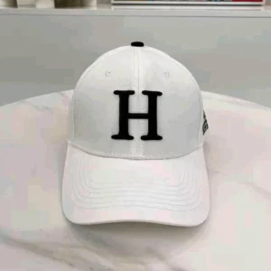 High End Letter H Hermes Baseball White Cap