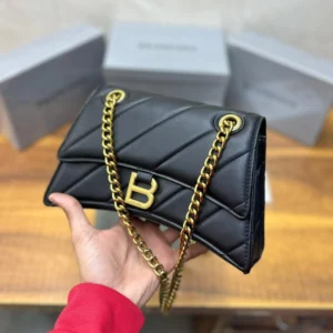 High End Quilted Small Shoulder Chain Strap Black Bag