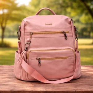 Work Travel College Pink Backpack For Women