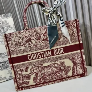 Designer-inspired C D Tiger Tote Red Handbag