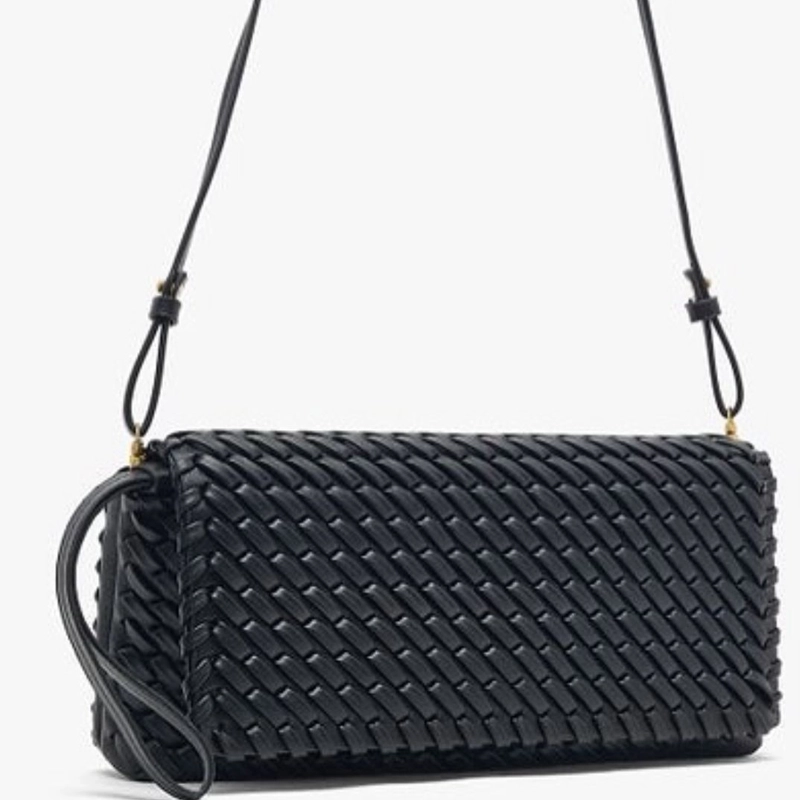 Mirror Quality Convertible Crossbody Sling Black Wristlet