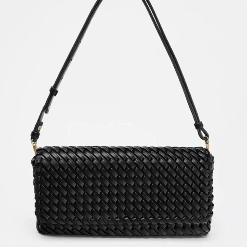 Mirror Quality Convertible Crossbody Sling Black Wristlet