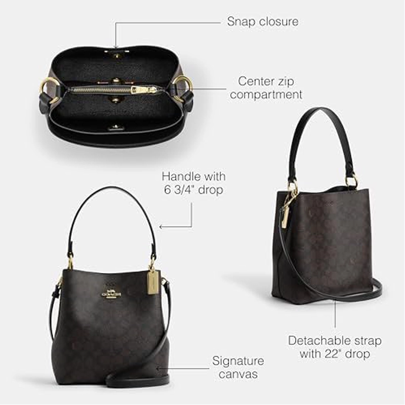 Mirror Quality Town Signature Bucket Coffee Handbag