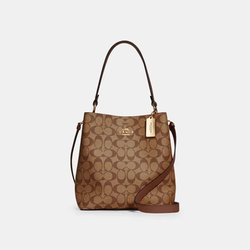 Mirror Quality Town Signature Bucket Khaki Brown Bag