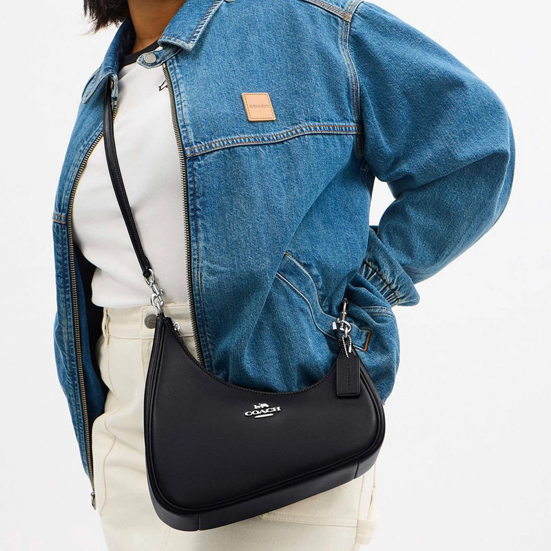 Mirror Quality Twisted Teri Shoulder Hobo Black Handbag
