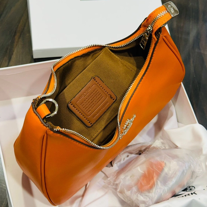 Mirror Quality Twisted Teri Shoulder Hobo Orange Bag